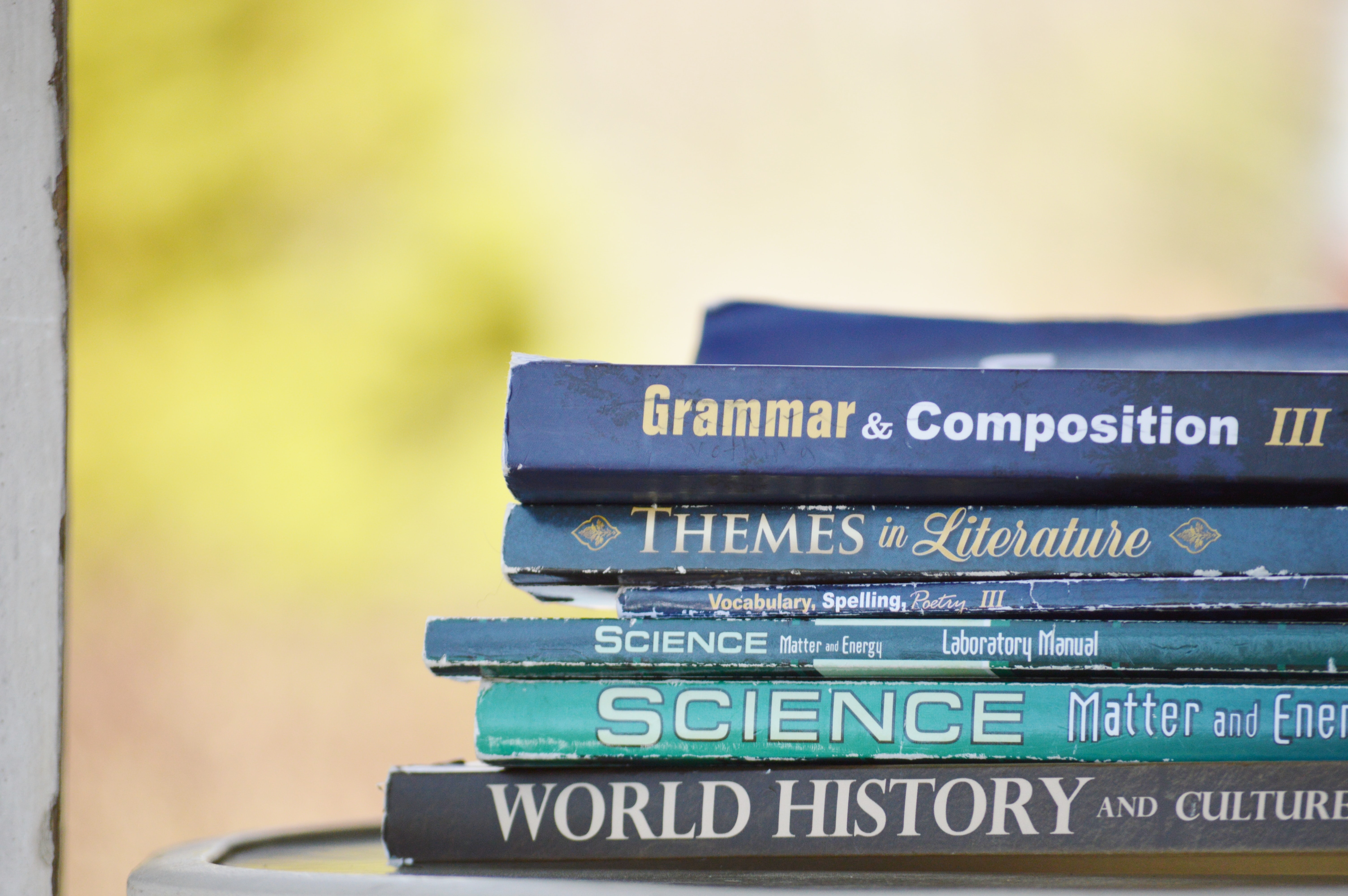 English books on the table